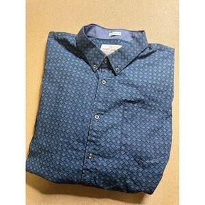 Cody‎ James Authentic WesternMens 2XL Button Down Shirt Blue Geometric Print